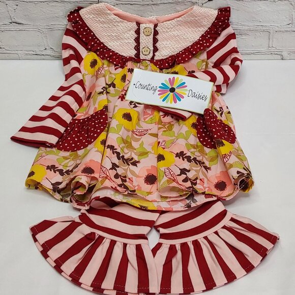 'COUNTING DAISIES' 'PETAL~POPPPING' RUFFLE TOP & LEGGINGS OUTFIT - Picture 1 of 15